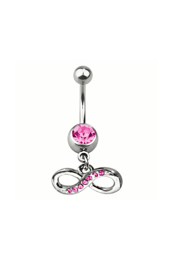 Belly Navel Dangle Ring Surgical Steel Infinity with CZ Jewels Sold individually