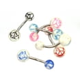 thumbnail image 1 of Belly Rings Acrylic with Assorted Peace Design Pack of 6 Surgical Steel 14ga, 1 of 8