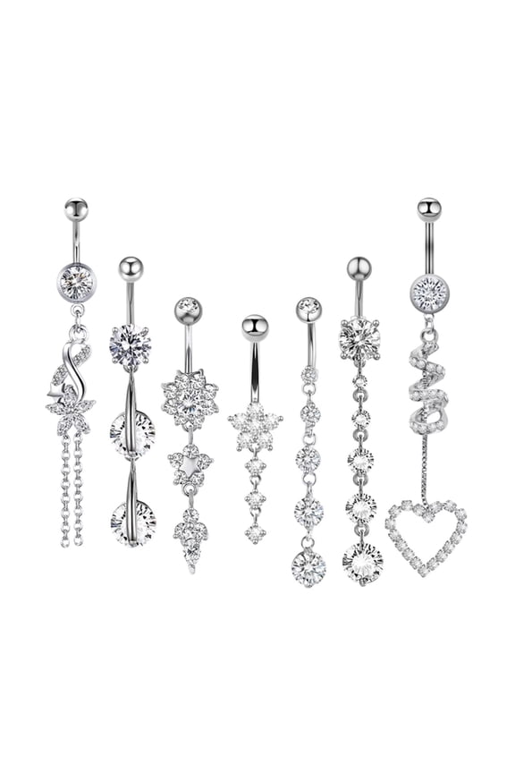 Belly Rings Long Belly Button Ring Dangle Piercing Jewelry for Party Silver