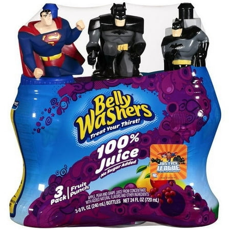 Belly Washers Fruit Punch 100% Juice, 8 Fl. Oz., 3 Count