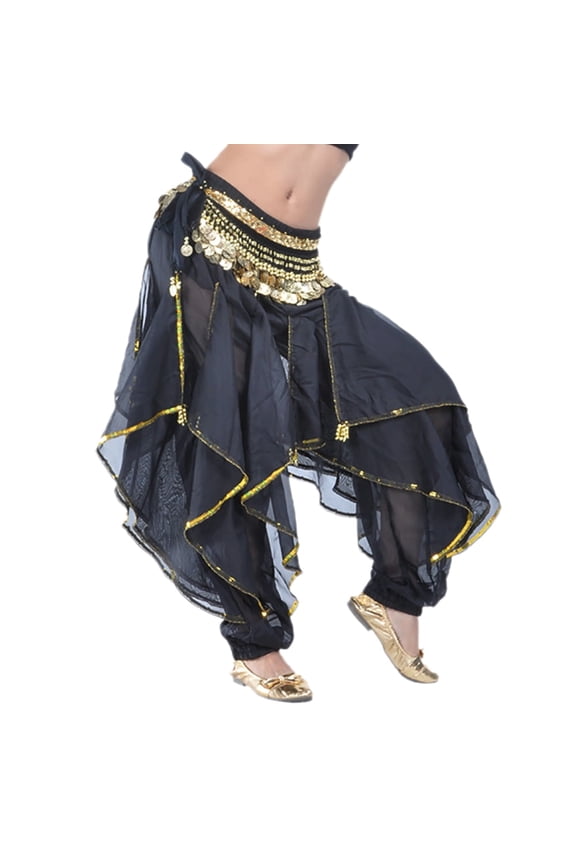 Belly Dance Harem Pants Tribal Baggy Arabic Halloween Pants-Black