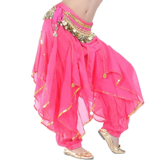 BellyLady Belly Dance Harem Pants Tribal Baggy Arabic Halloween Pants-ROSERED