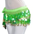 thumbnail image 1 of BellyLady Belly Dance Hip Scarf Skirt Wrap With Paillettes-Green, 1 of 5
