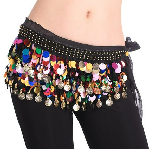 BellyLady Belly Dance Hip Scarf Skirt Wrap With Paillettes-Plus Size