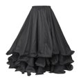 thumbnail image 1 of BellyLady Belly Dance Skirt Halloween Tribal Chiffon Tiered Maxi Full Skirt-Black, 1 of 6
