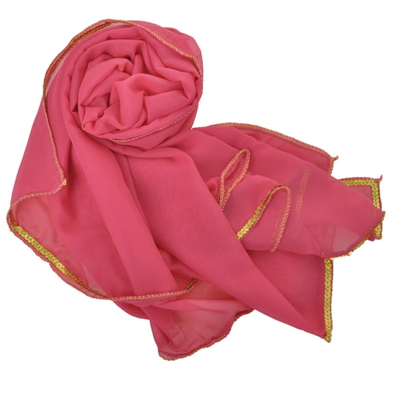 BellyLady Stunning Handmade Chiffon Belly Dance Veil, For Practice-ROSERED