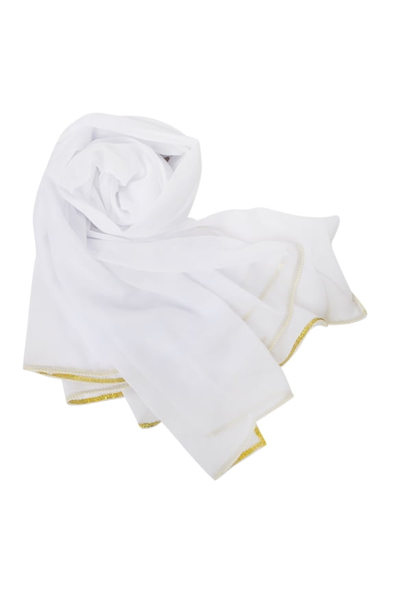 Stunning Handmade Chiffon Belly Dance Veil, For Practice-White