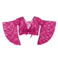 thumbnail image 1 of BellyLady Tribal Belly Dance Lace Butterfly Sleeve Wrap Top, Top for Christmas-ROSERED, 1 of 4