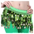 thumbnail image 1 of Bellydance Hip Scarf with Sequins for Belly Dancer Waist Chain Skirts Wrap Stage Dance Wear for Women, 1 of 4