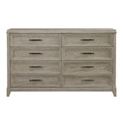 Belmar 8 Drawer Dresser - Washed Taupe & Silver Champagne