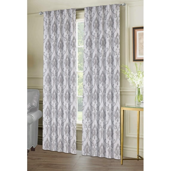 Belmare Jacquard Grommet Panel Pair In Silver 76''W x 84''L