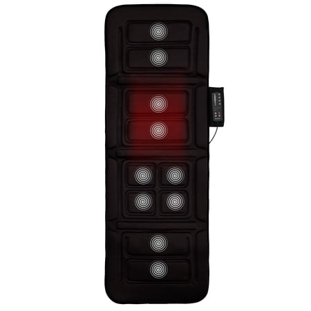 Belmint Full Body Seat Cushion Massager Mat with Heat, Black