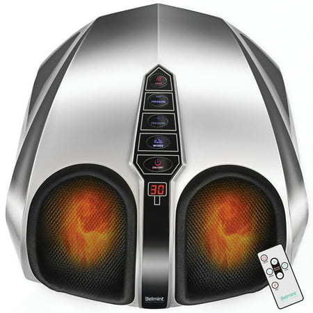 Belmint Shiatsu Foot Massager with Heat, Deep-Kneading, 5 Pressure Settings, Non Slip Rubber Feet