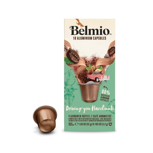 Belmio Driving you Hazelnuts Nespresso compatible Aluminium CoffeePods, 10 pods per pack, British Import (Pack of 3)