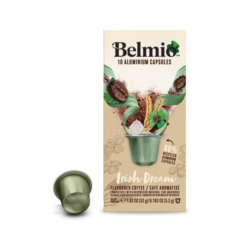 Belmio Irish Dream Nespresso Original compatible Aluminium Coffee Pods, 10 pods per pack, British Import (Pack of 3)