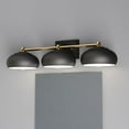 thumbnail image 1 of Belmont 3 Light Black and Brass Mid Century Modern Dome Bathroom Vanity Fixture, 1 of 13