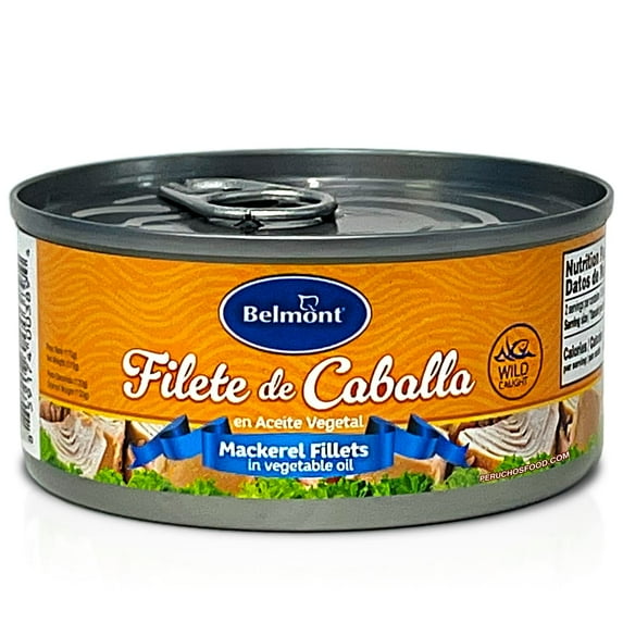 Belmont Filete de Caballa en Aceite Vegetal | Peruvian Mackerel Fillets Can 6 oz