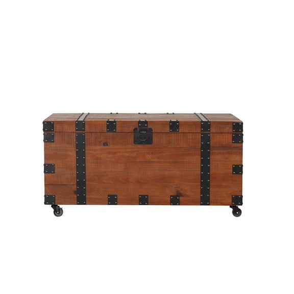 Belmont Home Brighton Natural Reclaimed Wood Trunk Table in Brown/Black