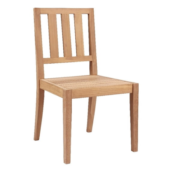 Belmont Home Copley Modern 17.25" Teak Wood Dining Chair in Natural (Set of 2)