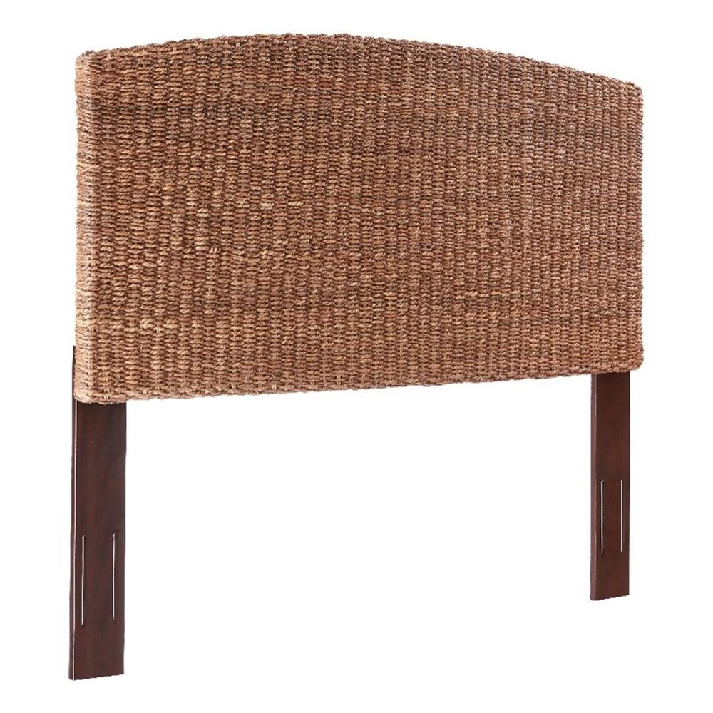 Belmont Home Estern 62.5" Banana Leaf Panel Queen Headboard in Honey/Dark Brown