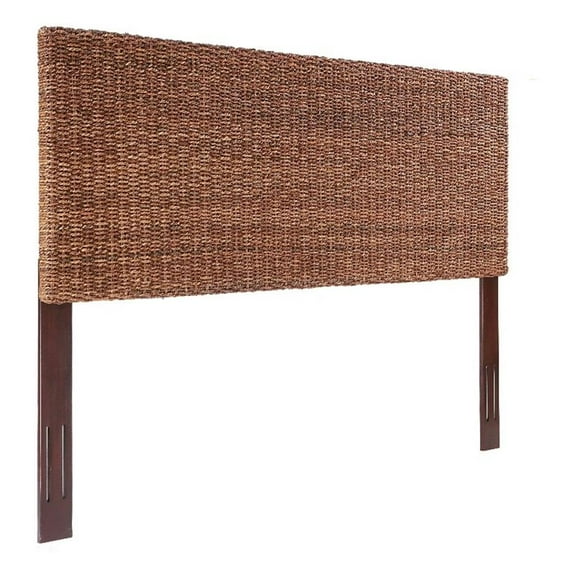 Belmont Home Wilmington 78.5" Banana Leaf Panel Headboard in Honey/Dark Brown