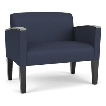 Belmont Lounge Lobby Reception Waiting Bariatric Chair / Black Steel Legs / Blue