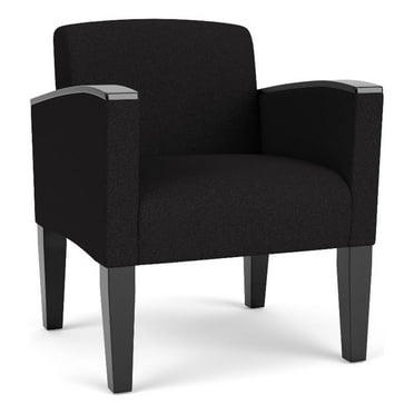 Belmont Lounge Lobby Reception Waiting Guest Chair / Black Steel Legs / Black