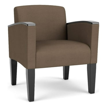 Belmont Lounge Lobby Reception Waiting Guest Chair / Black Steel Legs / Brown