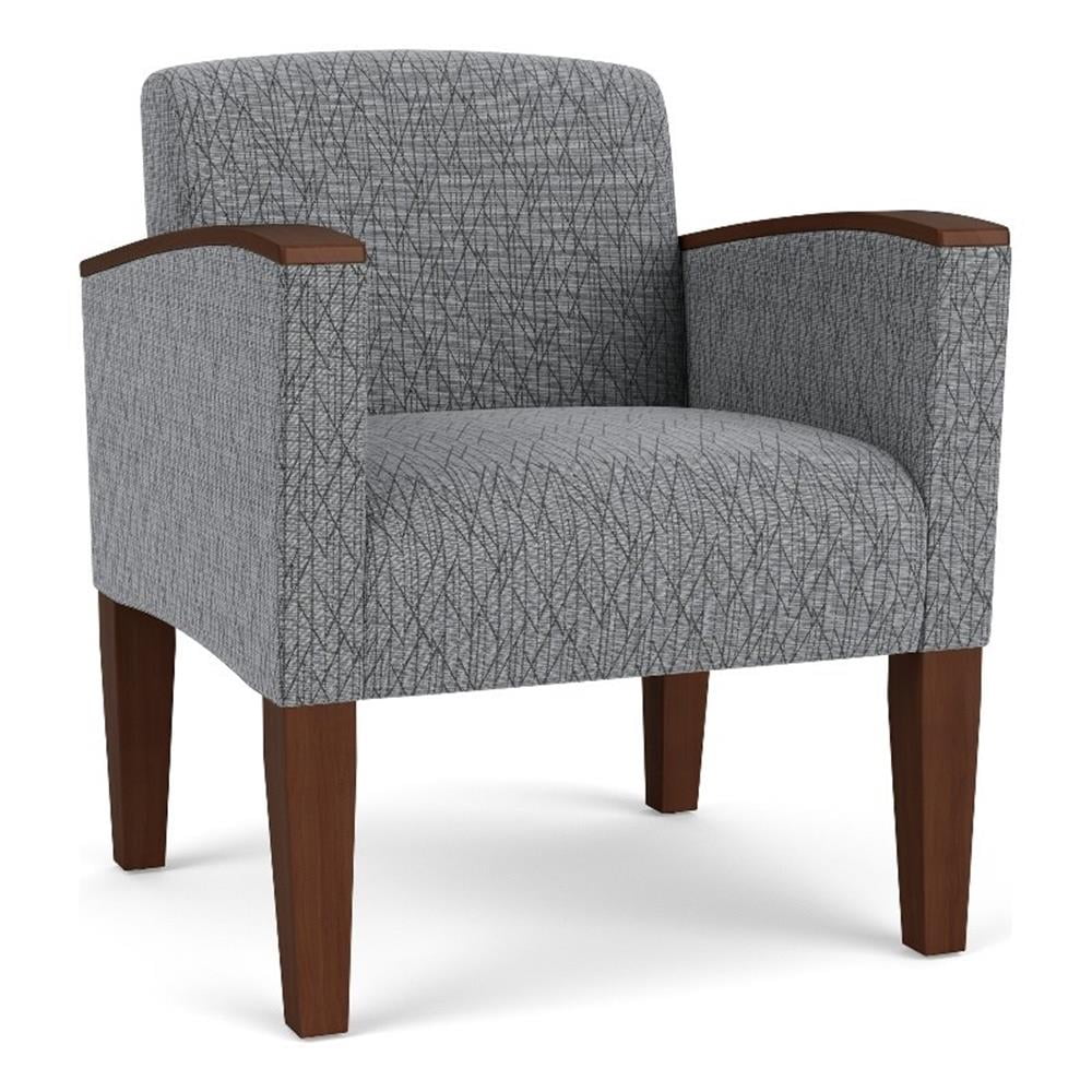 Belmont Gray Fabric and Walnut Wood Guest Chair