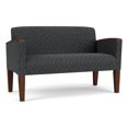 thumbnail image 1 of Belmont Lounge Lobby Reception Waiting Loveseat / Walnut Wood Legs / Dark Gray, 1 of 5