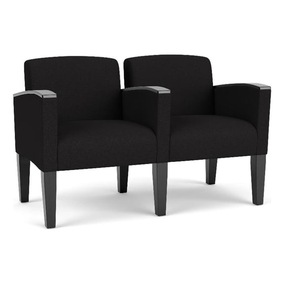 Belmont Lounge Reception 2 Seat Tandem Seating / Black Steel Legs / Black