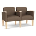 thumbnail image 1 of Belmont Lounge Reception 2 Seat Tandem Seating / Natural Wood Legs / Brown, 1 of 5