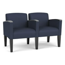 Belmont Lounge Reception Waiting 2 Seat Tandem Seating / Black Steel Legs / Blue