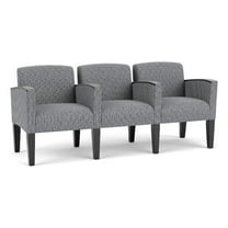 Belmont Lounge Reception Waiting 3 Seat Tandem Seating / Black Steel Legs / Gray