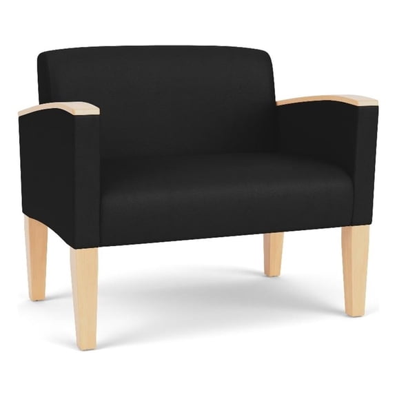 Belmont Lounge Reception Waiting Bariatric Chair / Natural Wood Legs / Black