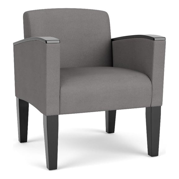 Belmont Lounge Reception Waiting Guest Chair / Black Steel Legs / Light Gray