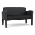 thumbnail image 1 of Belmont Lounge Reception Waiting Loveseat / Black Steel Legs / Black / Dark Gray, 1 of 5
