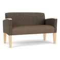 thumbnail image 1 of Belmont Lounge Reception Waiting Loveseat / Natural Wood Legs / Brown / Brown, 1 of 5