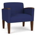 thumbnail image 1 of Belmont Lounge Reception Waiting Oversize Guest Chair / Walnut Wood Legs / Blue, 1 of 5