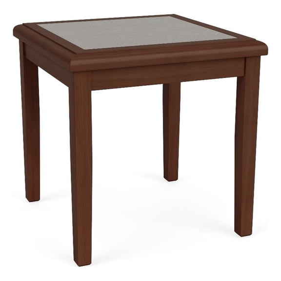 Belmont Lounge Reception Waiting Room HPL Top End Table / Walnut Wood / Gray