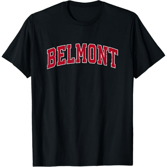Belmont Massachusetts MA Vintage Sports Design Red Design T-Shirt
