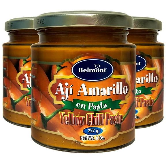 Belmont Pasta Aji Amarillo Peruano | Peruvian Yellow Chilli Pepper Paste 3 Pack