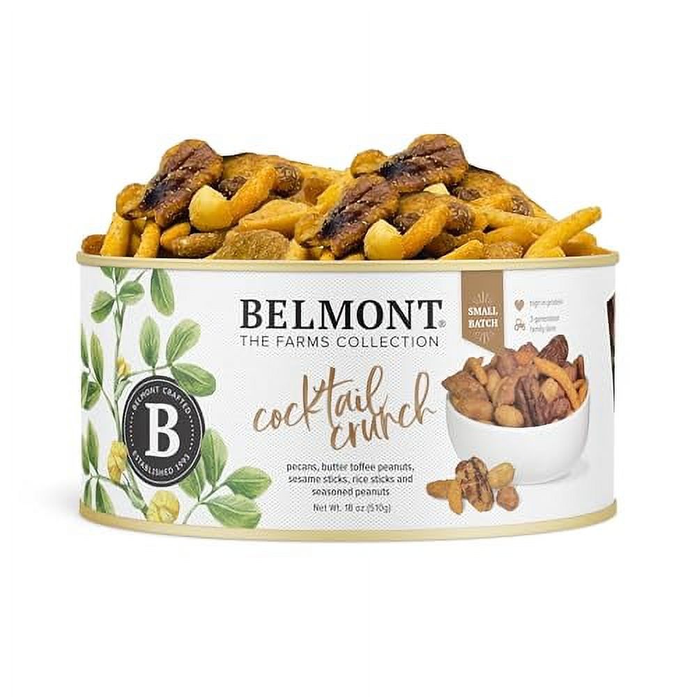 Belmont Peanuts Cocktail Crunch Mix, 18 oz (Pack of 1) Pecans, Butter