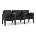 thumbnail image 1 of Belmont Reception 3 Seat Tandem Seating / Black Steel Legs / Black / Dark Gray, 1 of 5