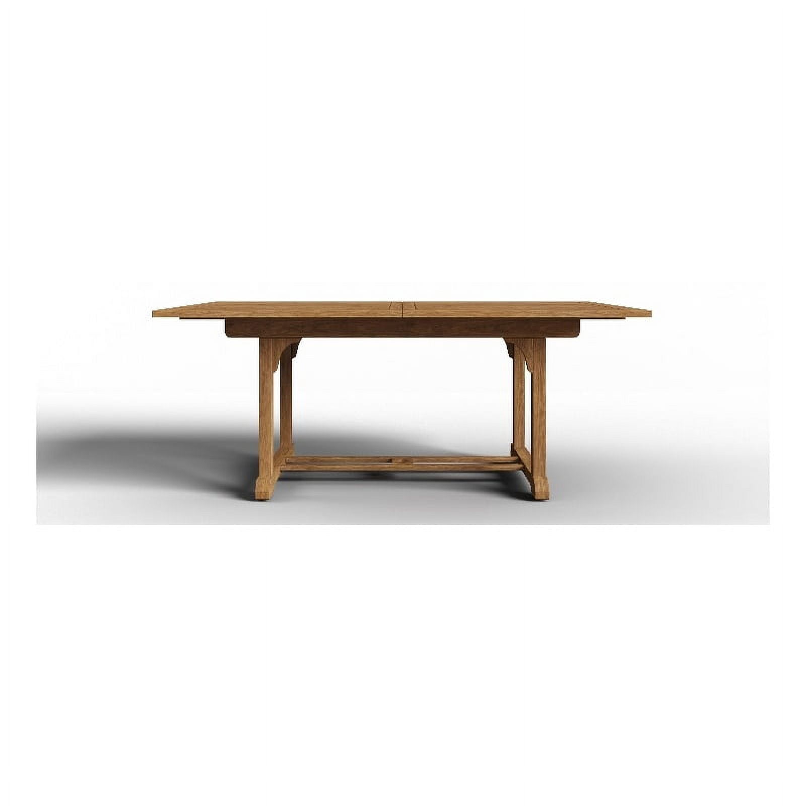 Belmont Rectangular Teak Outdoor Dining Table with Built-In Extension ...