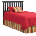 thumbnail image 1 of Belmont Wood Headboard Panel with Flat Top Rail and Slatted Grill Design, Black Finish, Full / Queen, 1 of 4