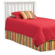 Belmont Wooden Headboard Panel with Slatted Grill Design, White Finish, Twin