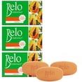 thumbnail image 1 of Belo Essentials Papaya Brightening + Clearing Soap with Natural Papaya Enzymes,135g, 3 Bar Set, 1 of 7