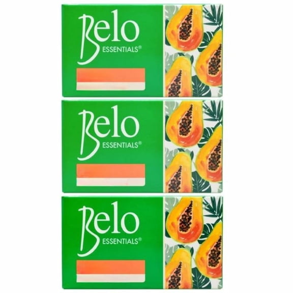 Belo Essentials Soap Bar Set, Gentle Hydrating Cleanser for Face & Body with Smooth Texture and Scent - 65g x 3 Bars