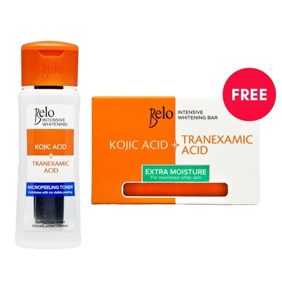 Belo Kojic Acid + Traxenamic Acid Micropeeling Toner 100ml  with Free Extra Moisture Soap, 60g